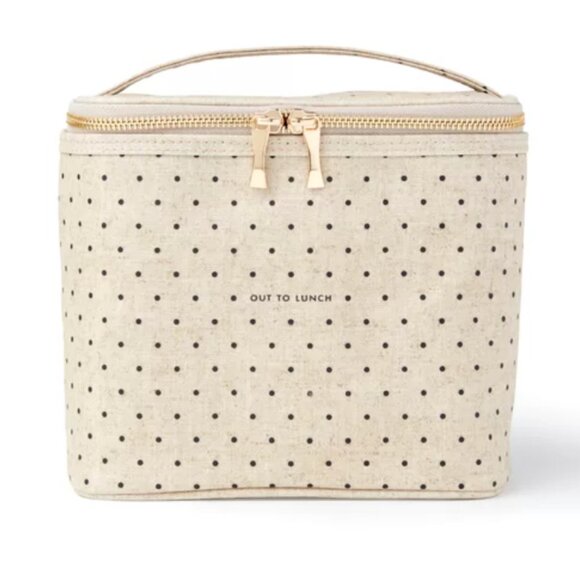 Kate Spade Polka Dot Out To Lunch Coated Linen Tote - Picture 1 of 10